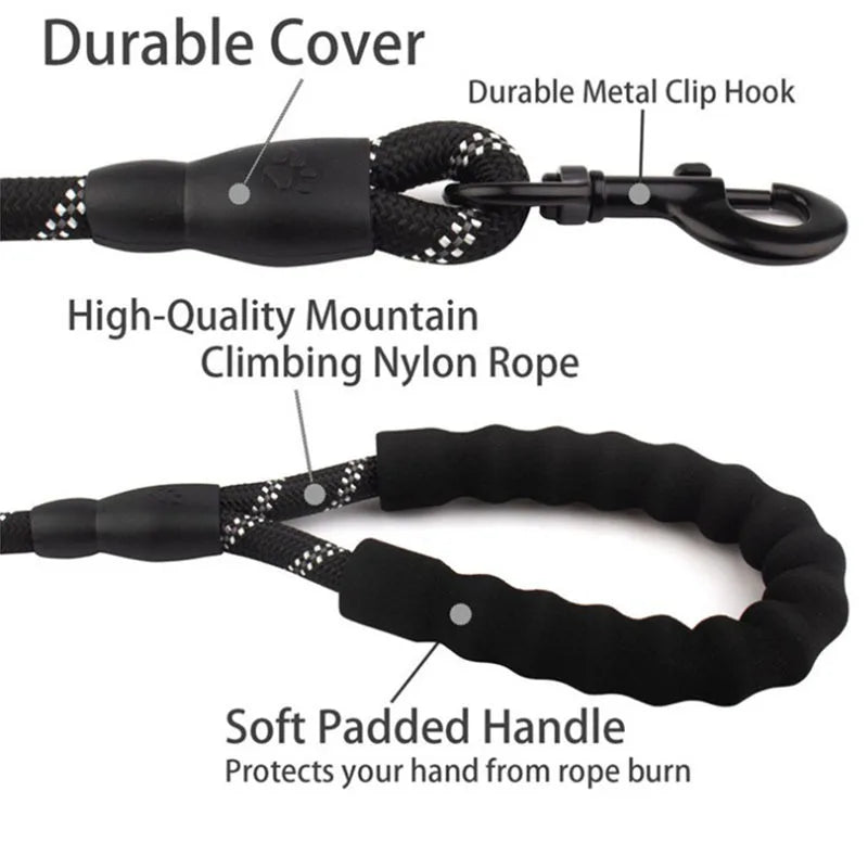 Padded Grip Reflective Dog Leash