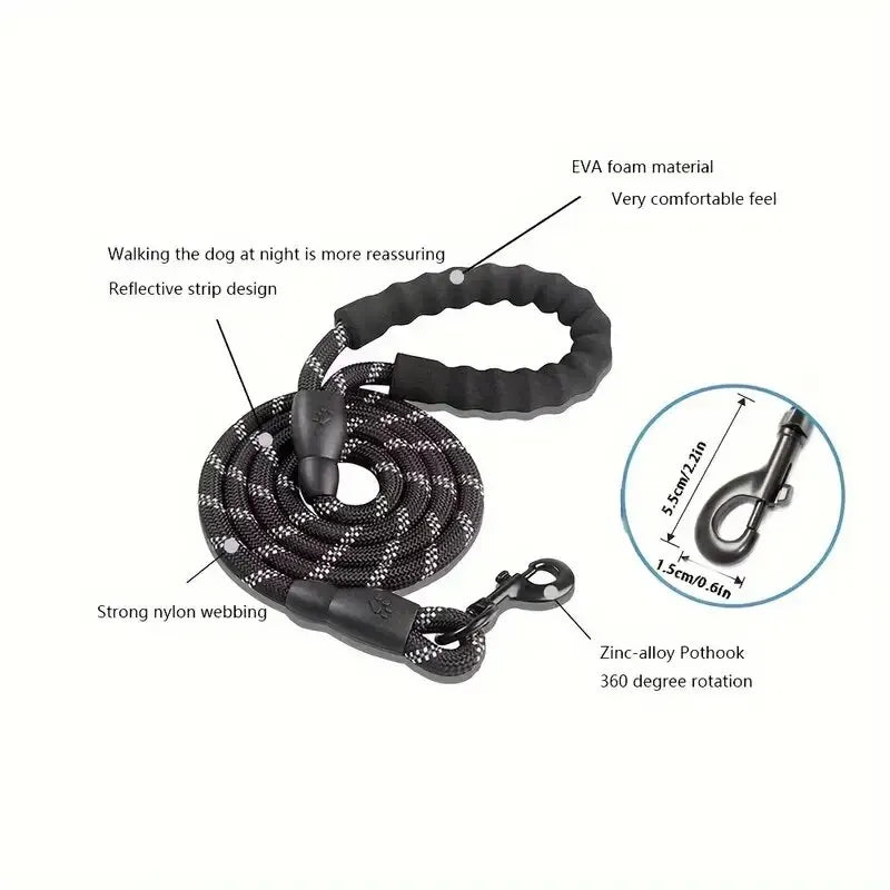 Padded Grip Reflective Dog Leash
