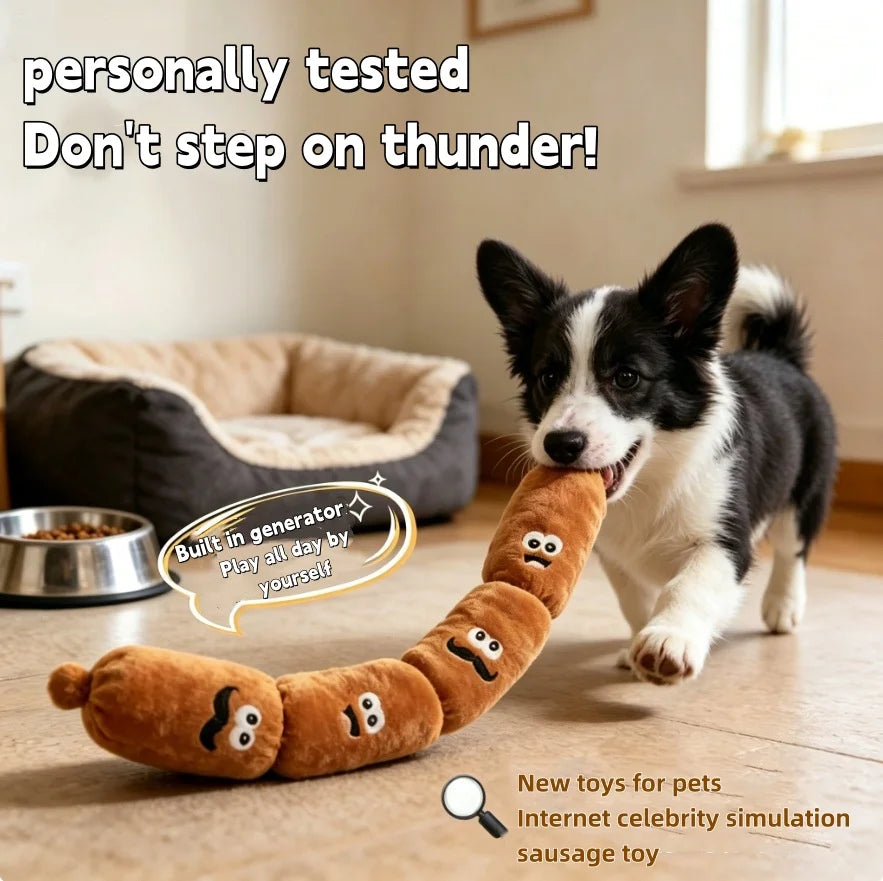 Sausage Smile Squeaky Dog Toy