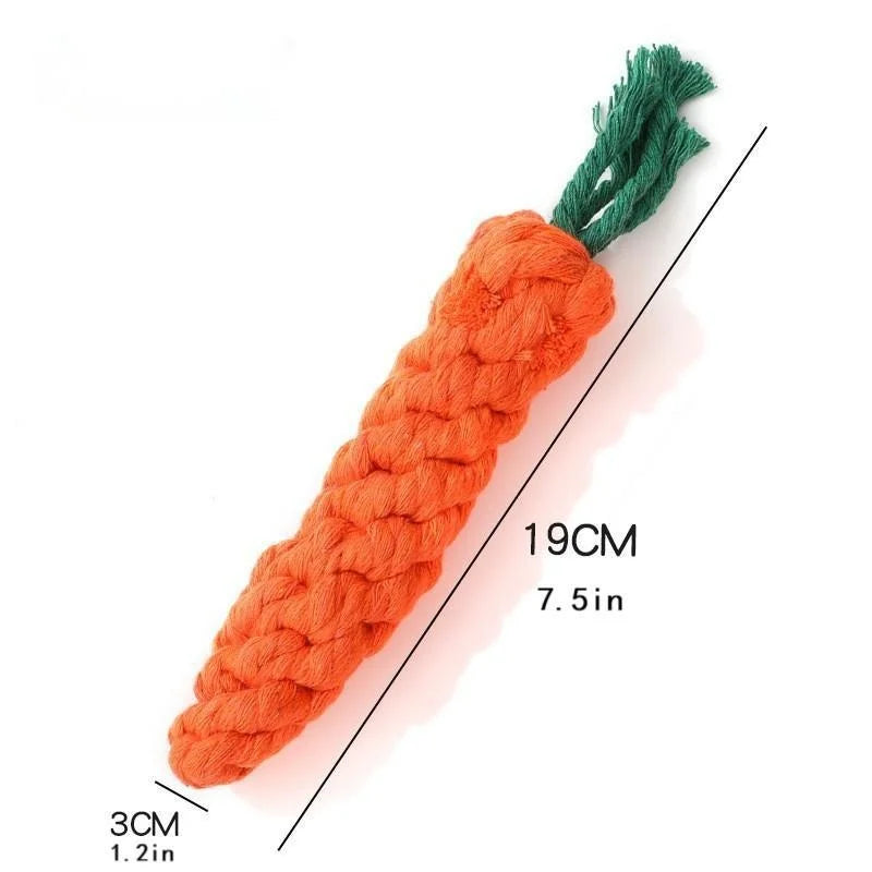 Carrot Twist Cotton Rope Dog Toy