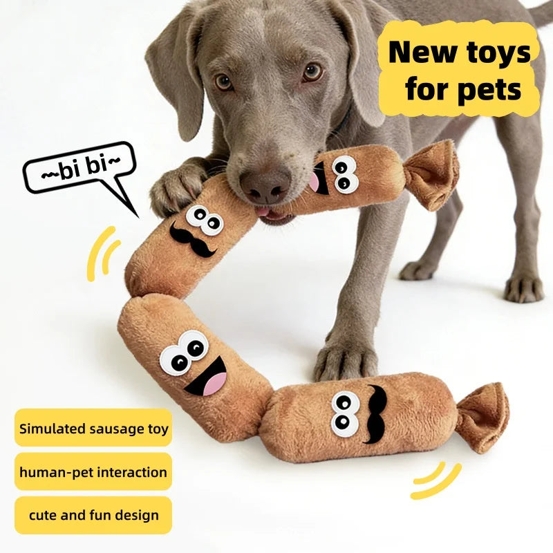 Sausage Smile Squeaky Dog Toy
