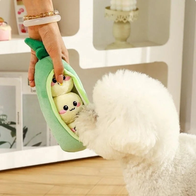 Pea Pod Plush Foraging Dog Toy