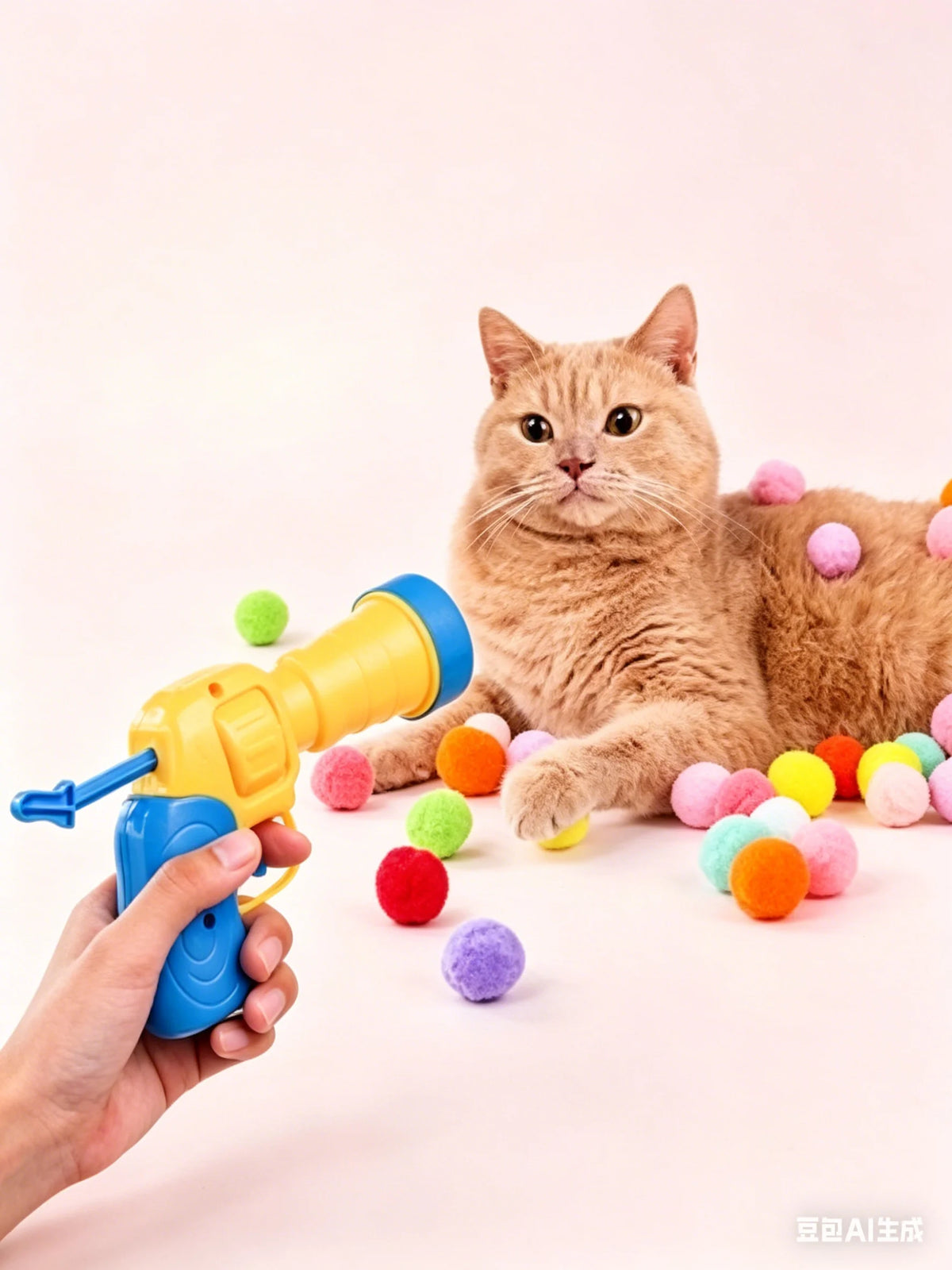 Pom-Pom Chase Cat Launcher Set