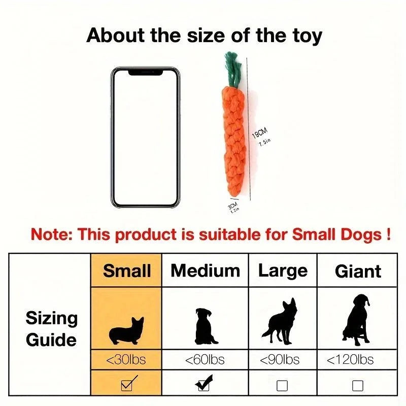 Carrot Twist Cotton Rope Dog Toy