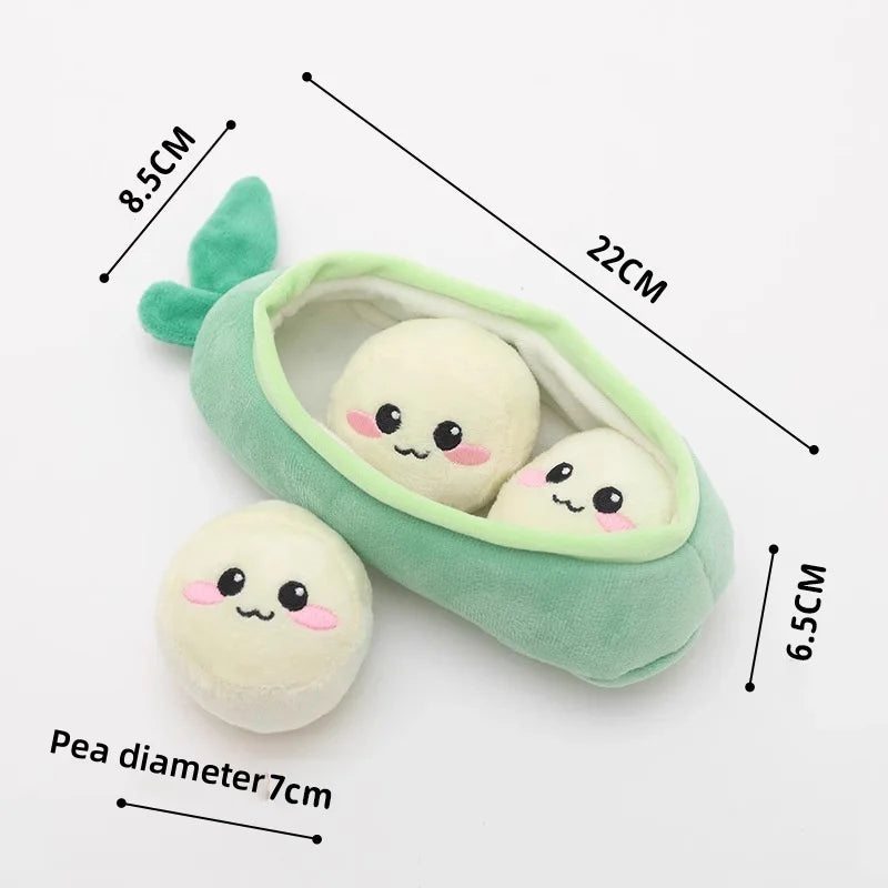 Pea Pod Plush Foraging Dog Toy
