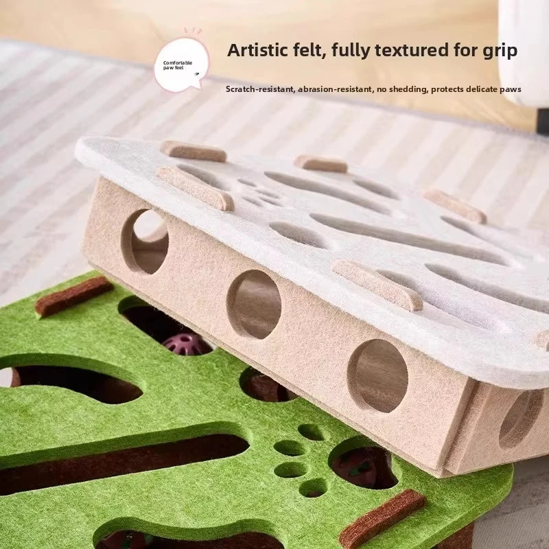 Peek & Bat Felt Cat Puzzle Box