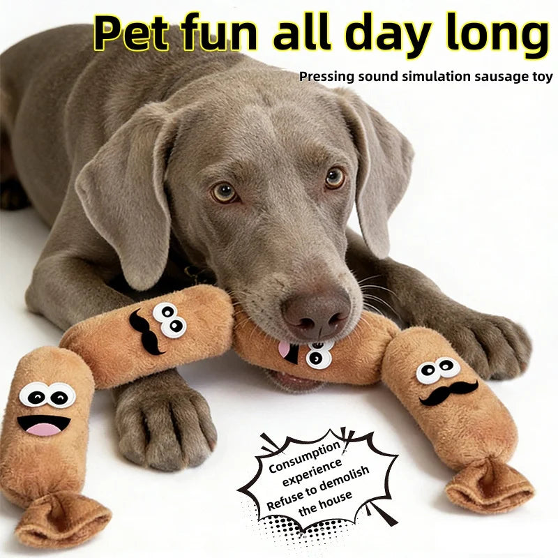 Sausage Smile Squeaky Dog Toy