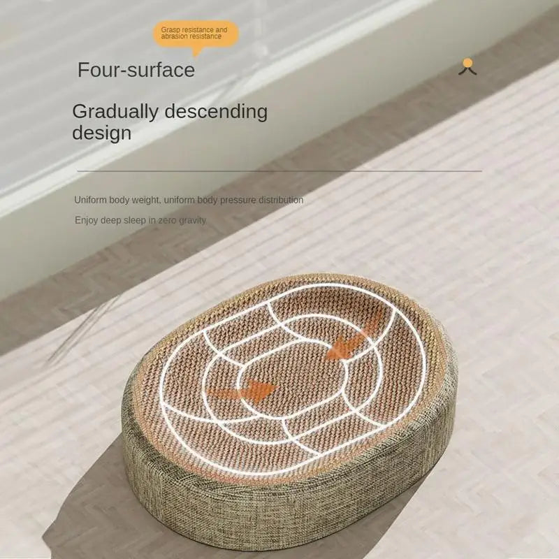 Oval Sisal Scratch & Lounge Cat Bed