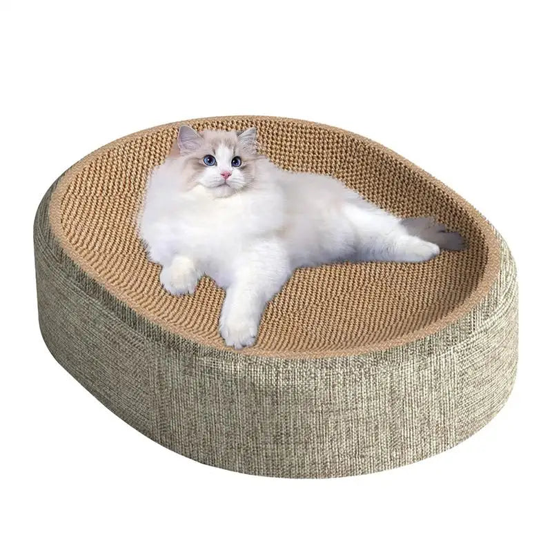 Oval Sisal Scratch & Lounge Cat Bed