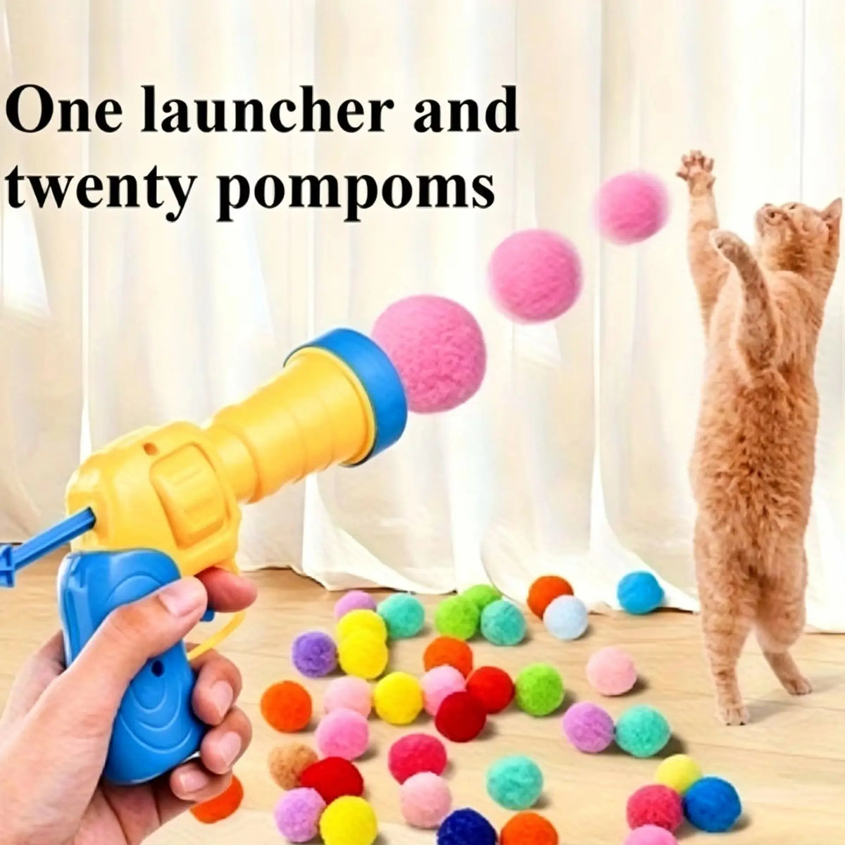 Pom-Pom Chase Cat Launcher Set