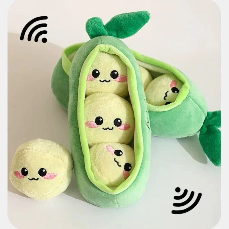 Pea Pod Plush Foraging Dog Toy