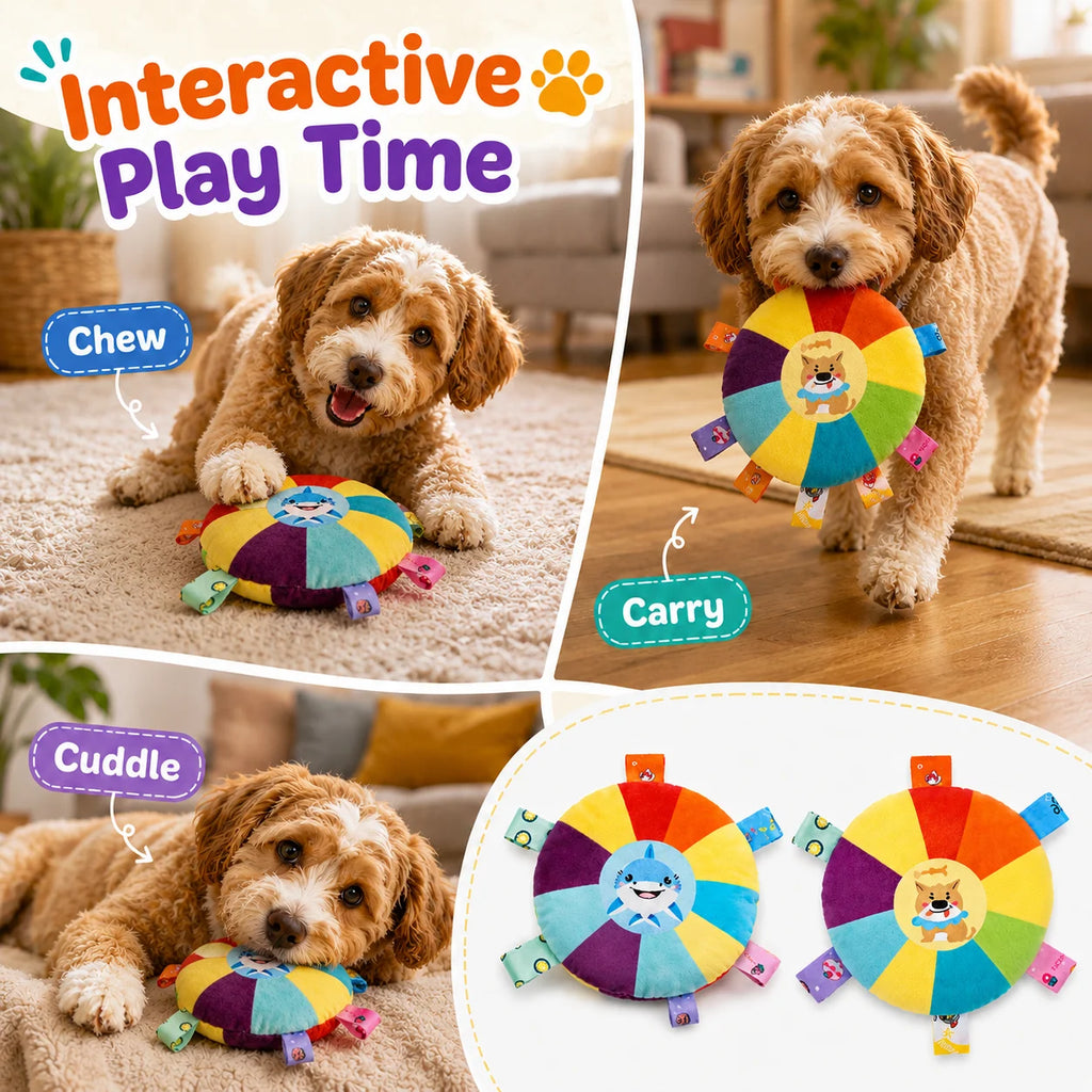 Soft Toss Bell Disc Dog Toy