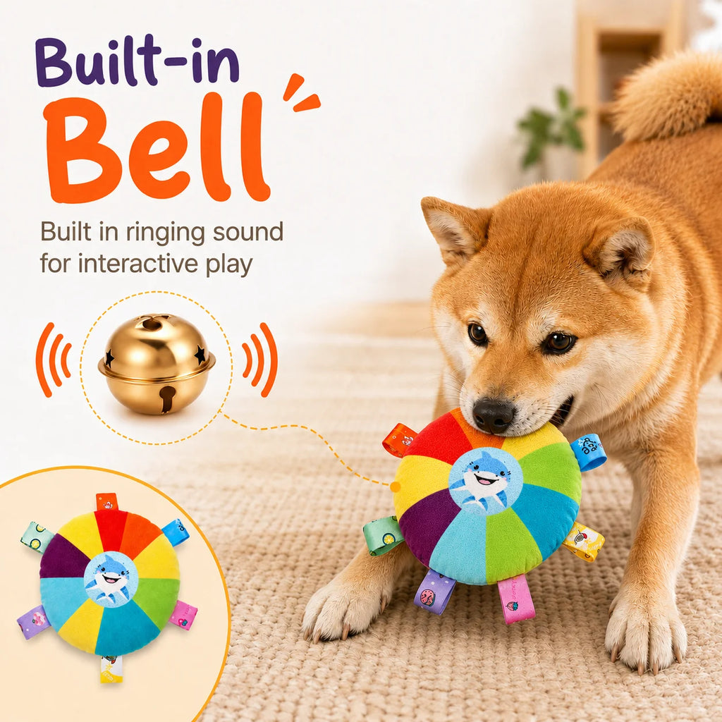 Soft Toss Bell Disc Dog Toy