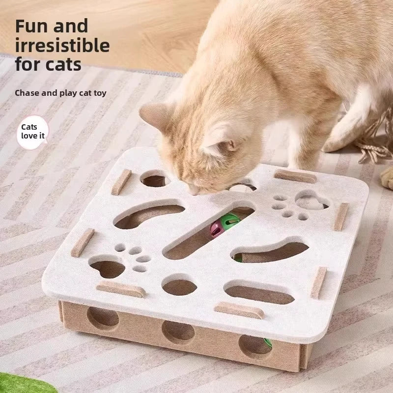 Peek & Bat Felt Cat Puzzle Box
