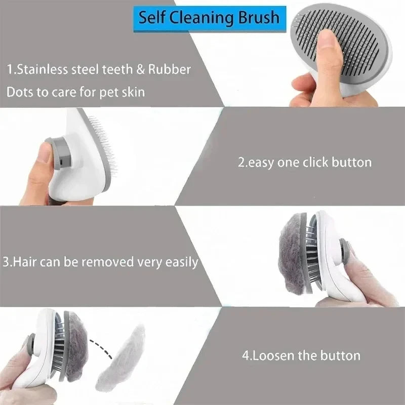 Press & Clean Pet Grooming Brush