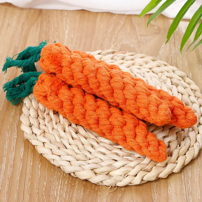 Carrot Twist Cotton Rope Dog Toy