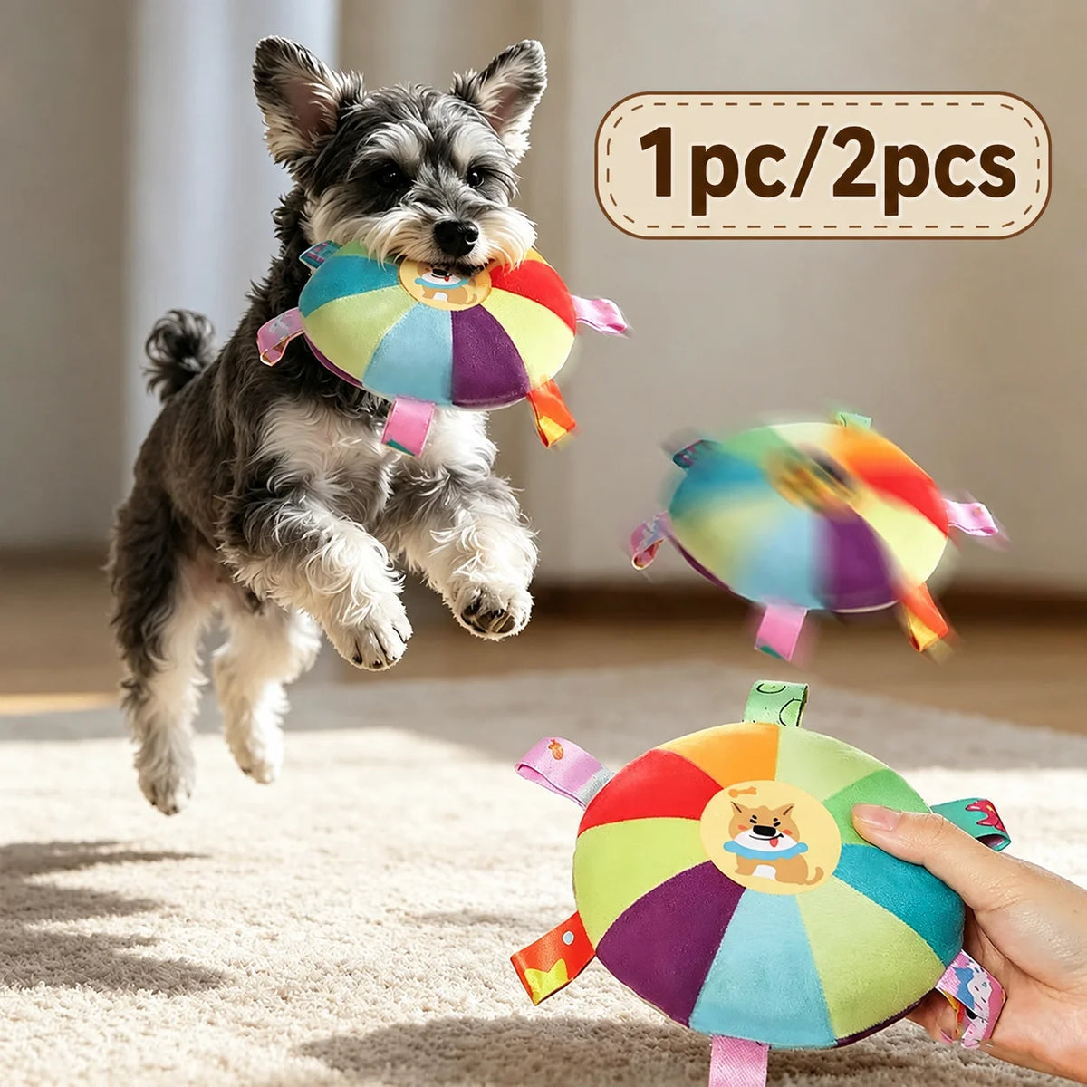 Soft Toss Bell Disc Dog Toy